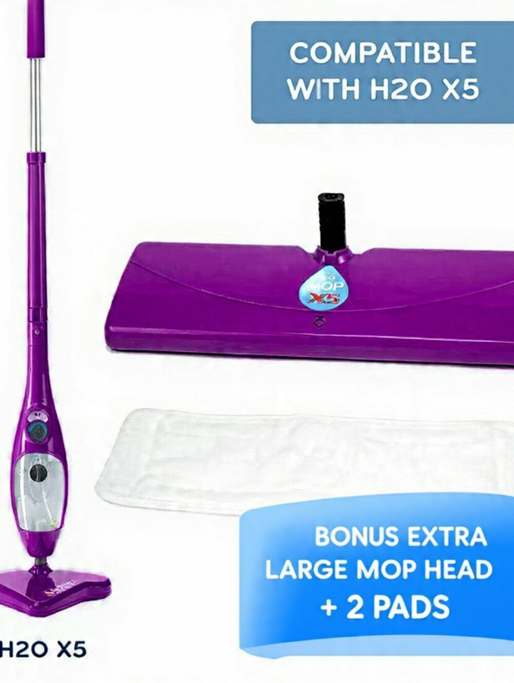 ✨ NIB Rare Purple H2O MOP X5 5-in-1 Premium Steam System with Bonus ✨